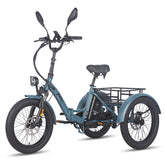 FAFREES F20 Mate Cargo E-Trike - 500W Motor 48V21AH Battery 20" Hydraulic Fat Tires - Gray blue